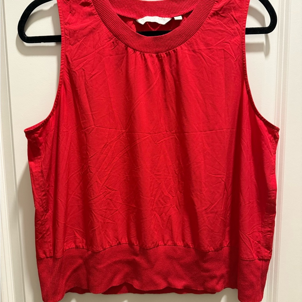 Athleta Red Relaxed Sleeveless Tank Top